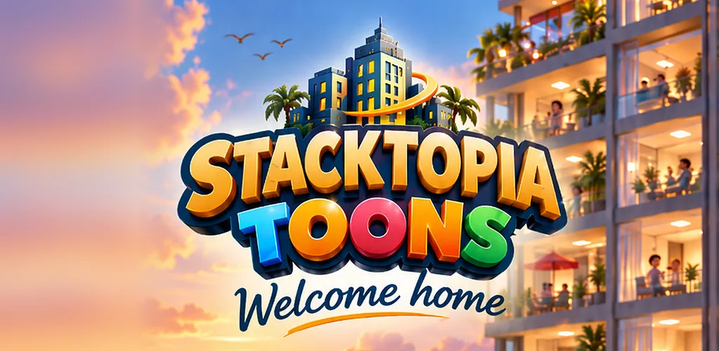 Stacktopia Toons cartoon tower-building game