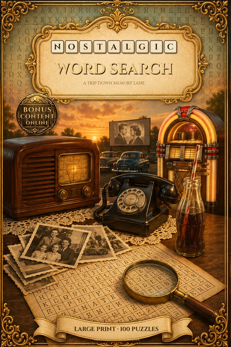 Nostalgic Word Search Large Print